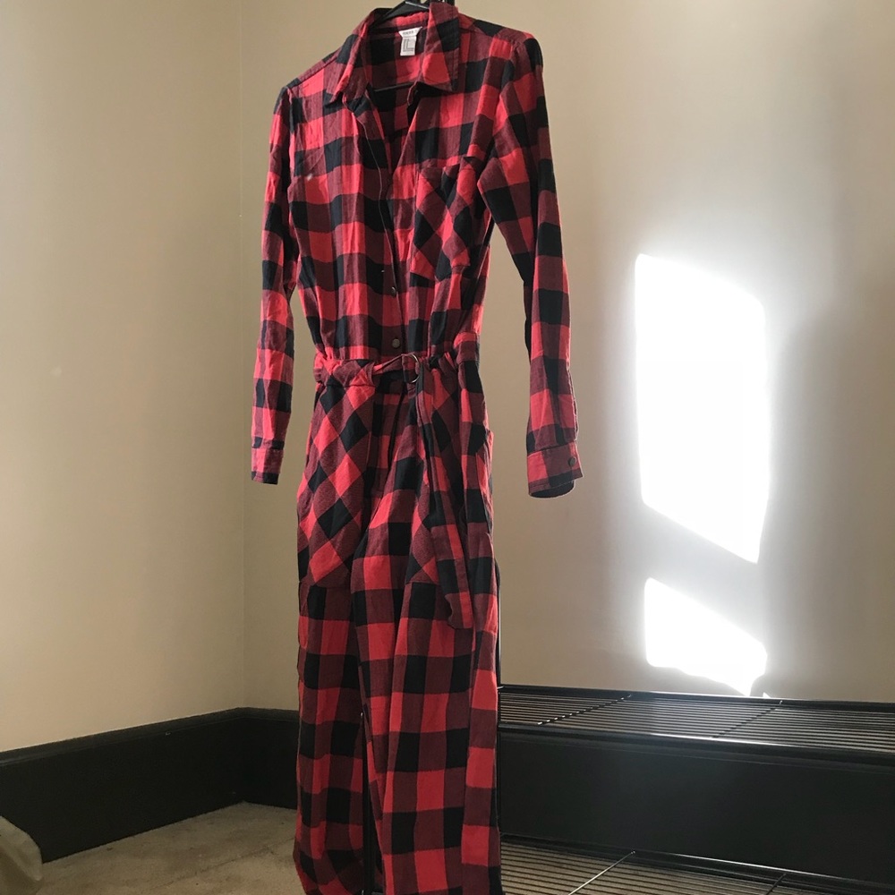 Black and red jumpsuit